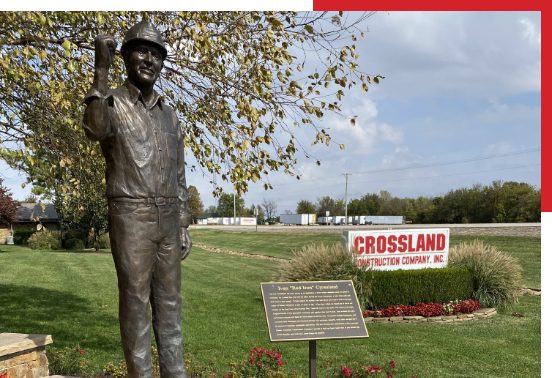 Statue on the Crossland Construction Company property.