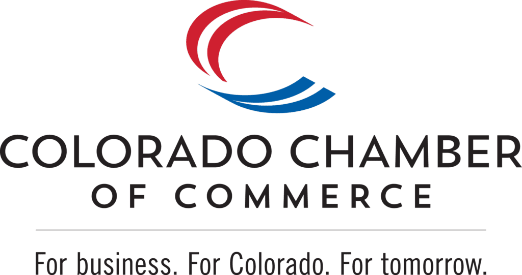 Colorado chamber of commerce logo.
