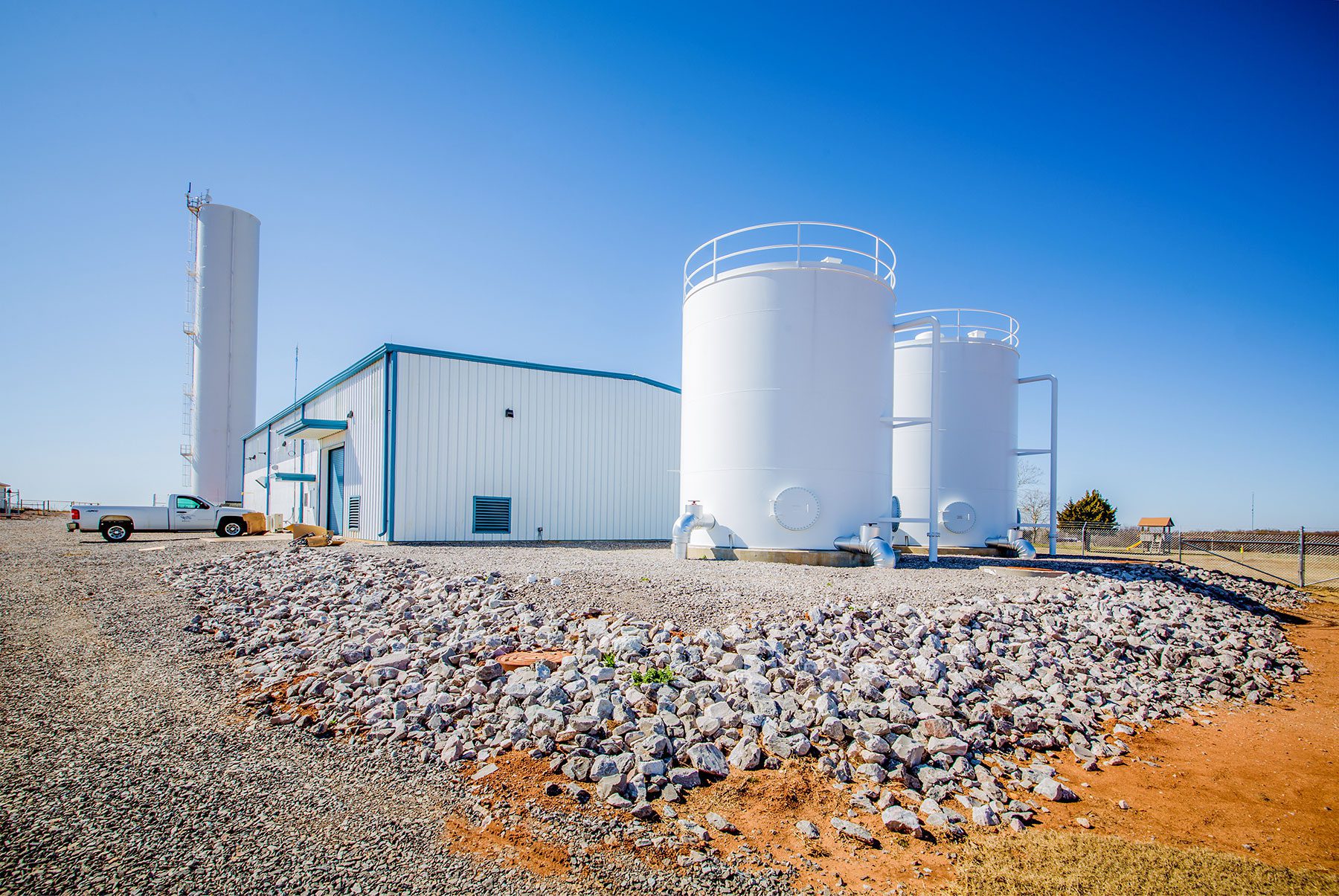 Exterior of the Cotton County Water Treatment Plant.