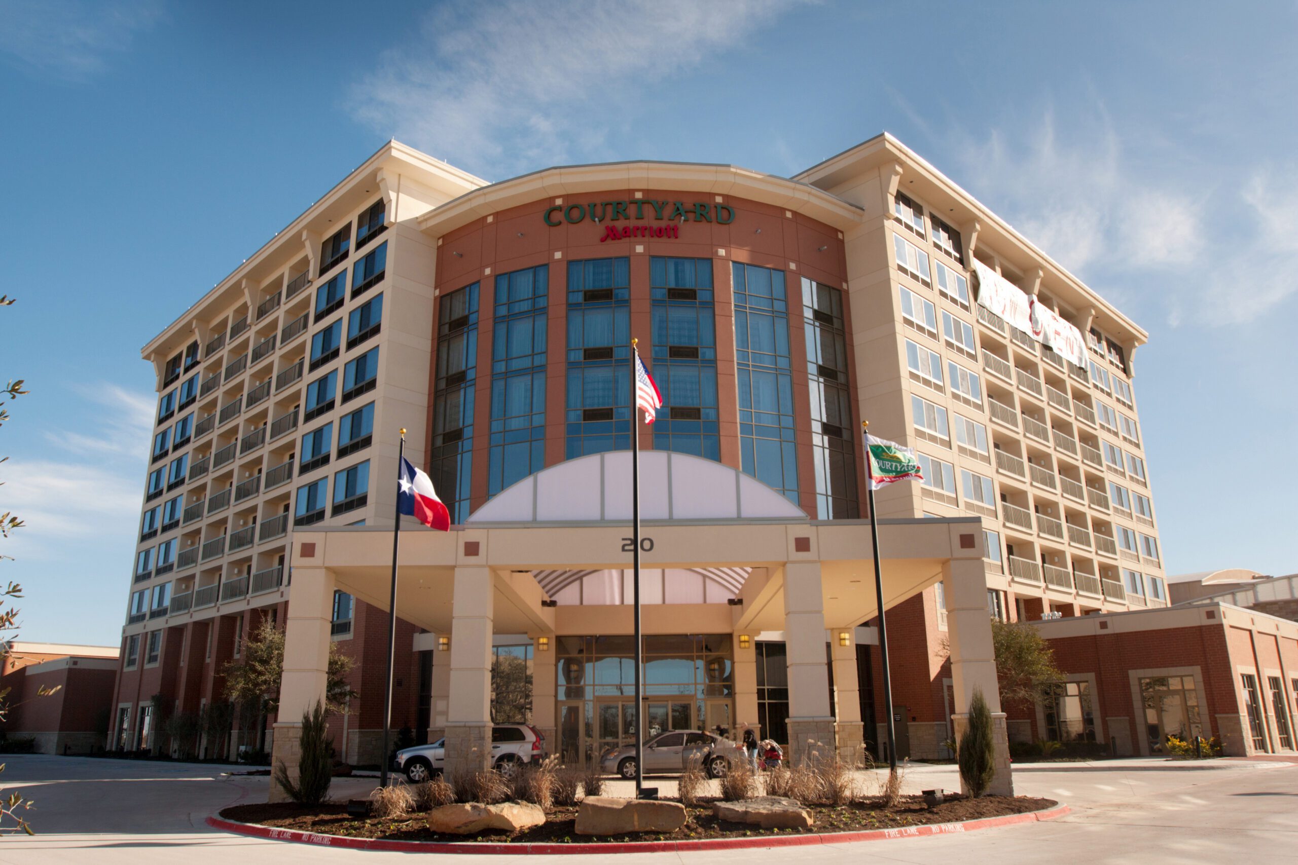 Exterior of the Courtyard by Marriott in Allen, TX.