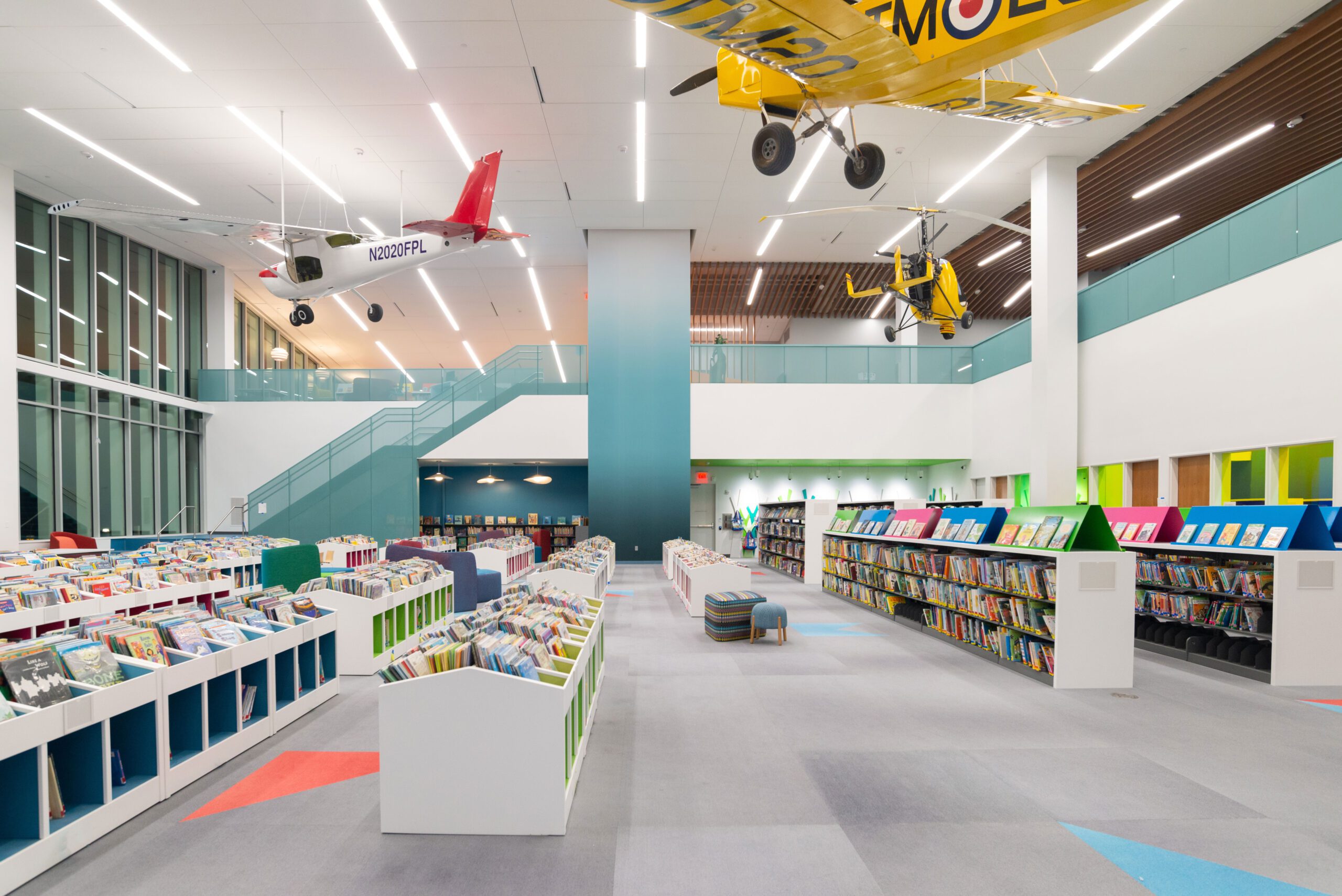 Interior of a library for children.