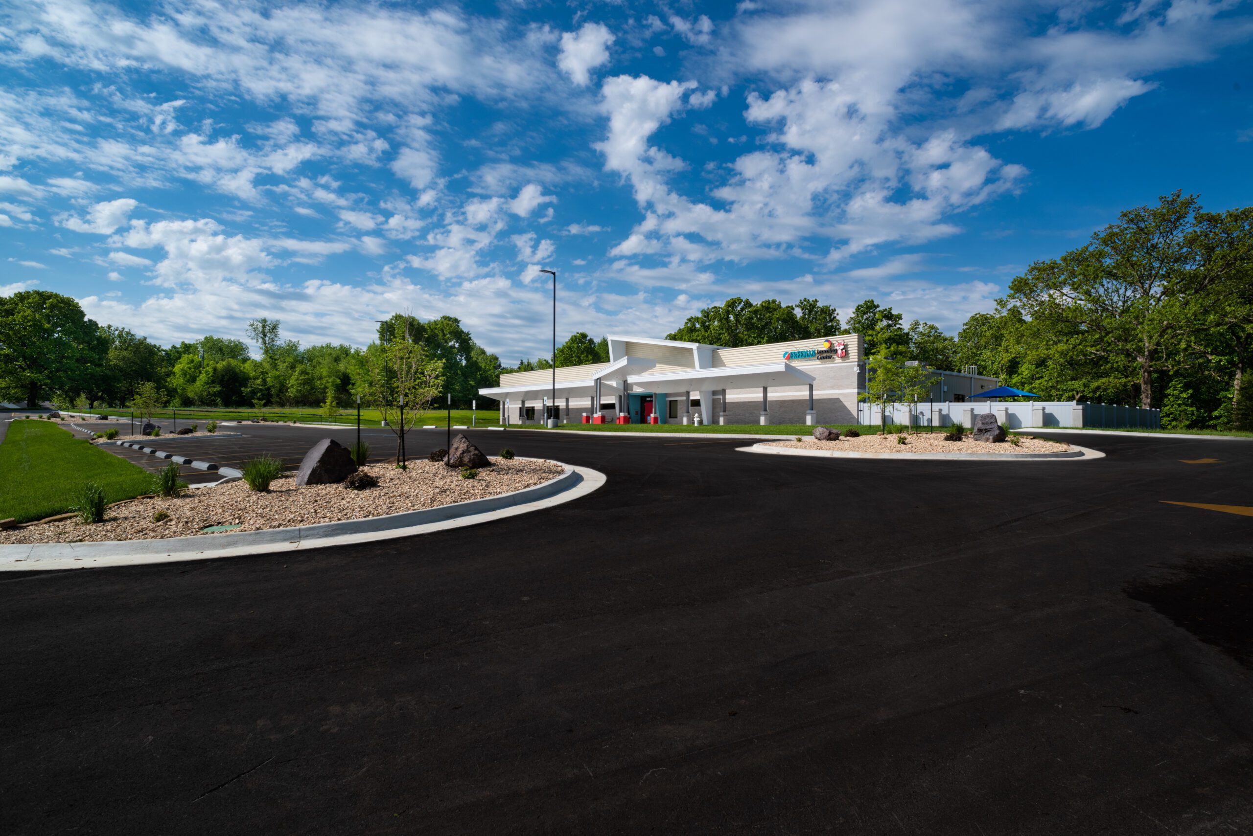 Exterior of Freeman Learning Center.