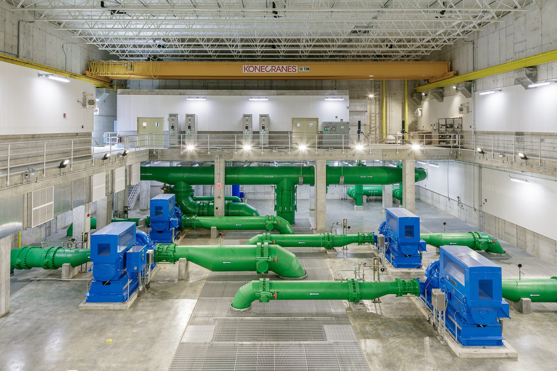 Interior of Hedge Lane Pump Station plus Reservoir warehouse.