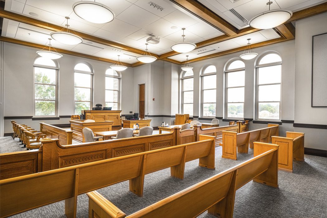 Interior of Jasper County Historic Courthouse.