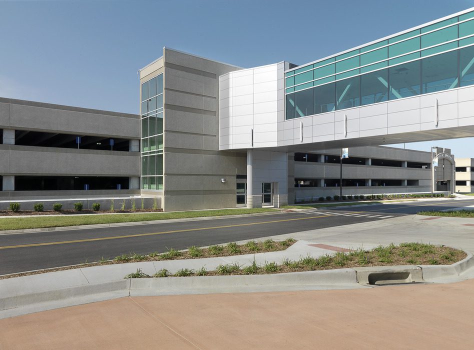 Exterior of Kansas University Medical Parking Garage.