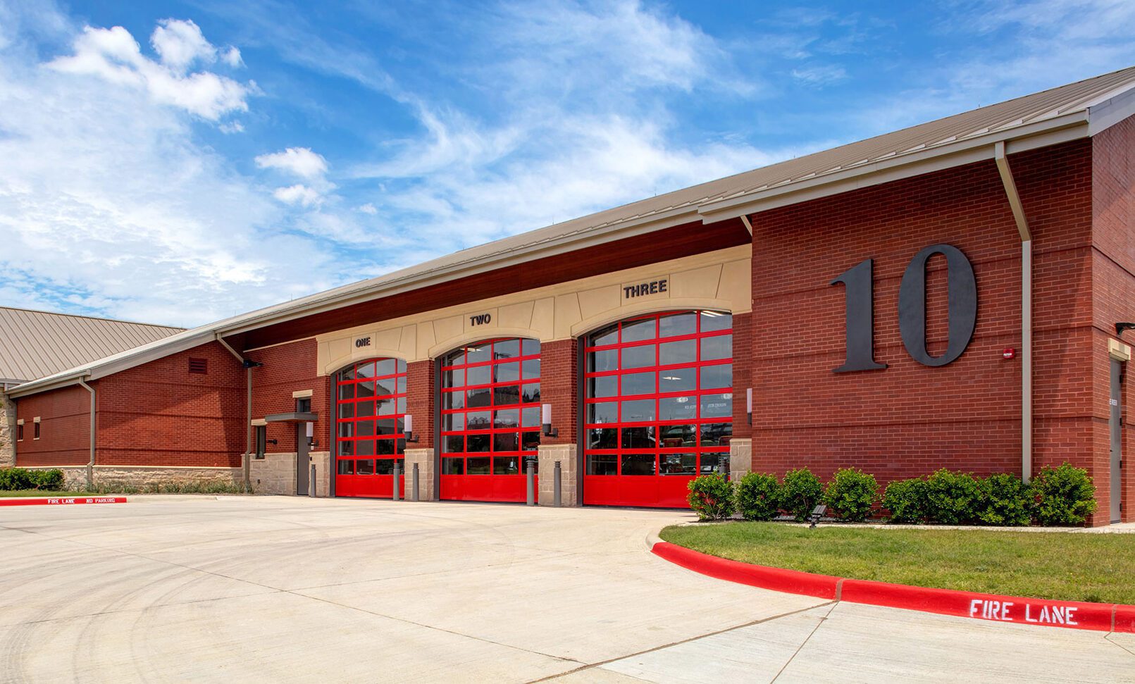 Exterior of McKinney Fire Station #10 building.