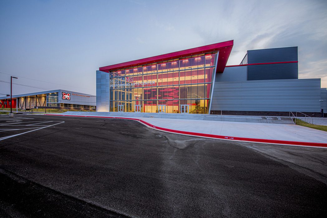 Exterior of Mustang Performing Arts Center.