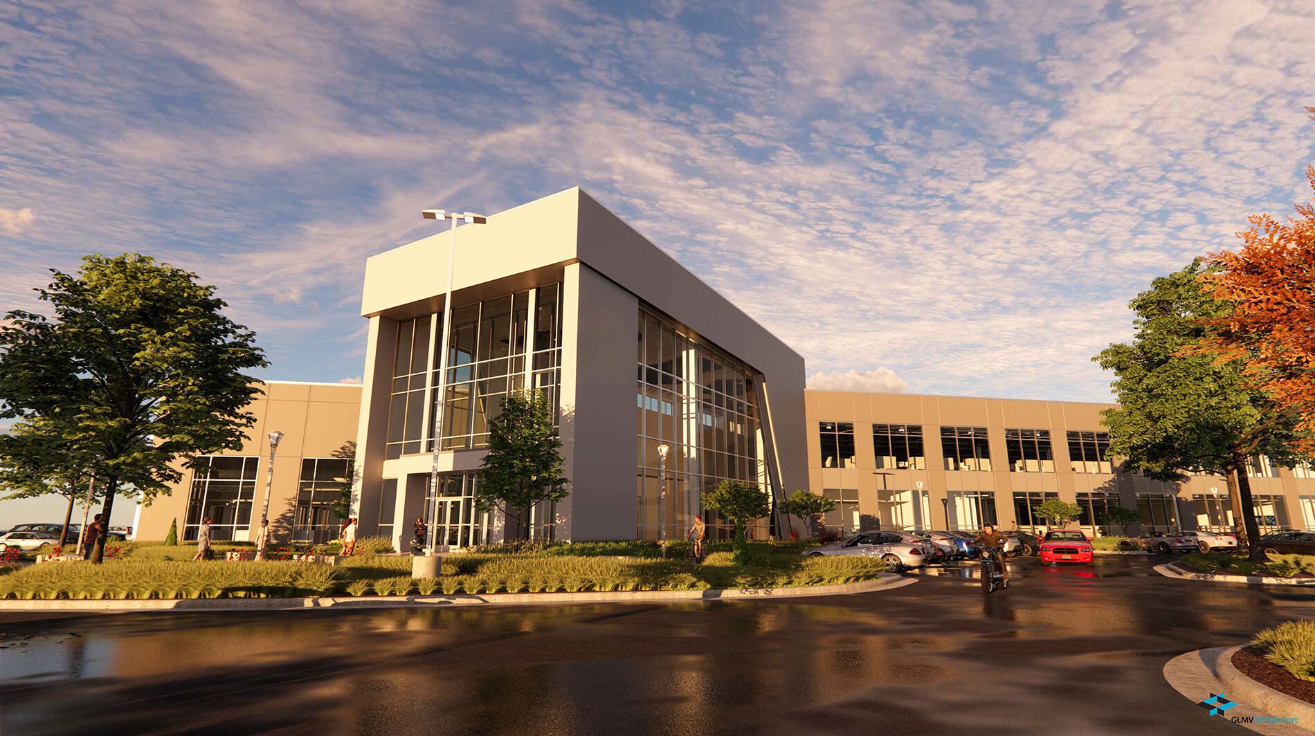 Rendering of the exterior of a building on the Wichita State University Innovation Campus.