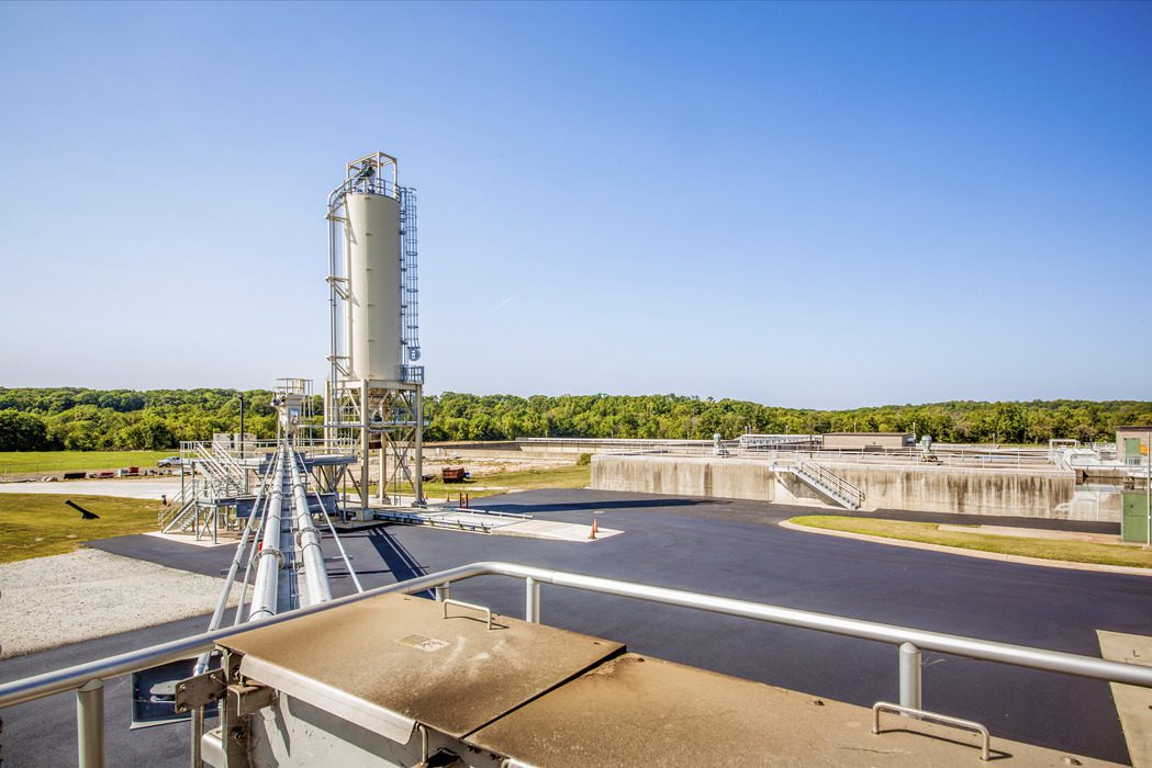 Exterior of Rogers Solids Handling Facility in Rogers, AR.