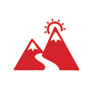 Mountain peaks icon.