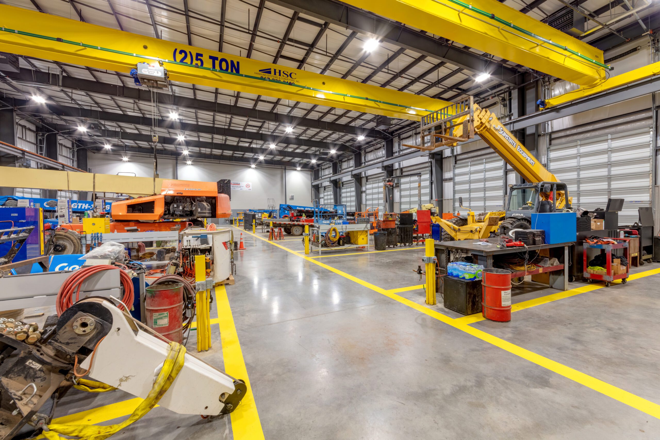 Interior of Terex warehouse.