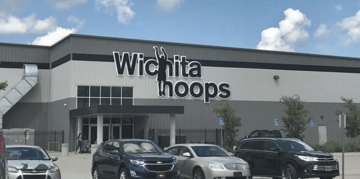 Exterior of Wichita Hoops building.